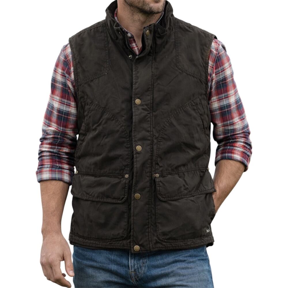 Woolrich Blacktail Vest Insulated Snap Flannel Lined Hunting Pockets Bark M